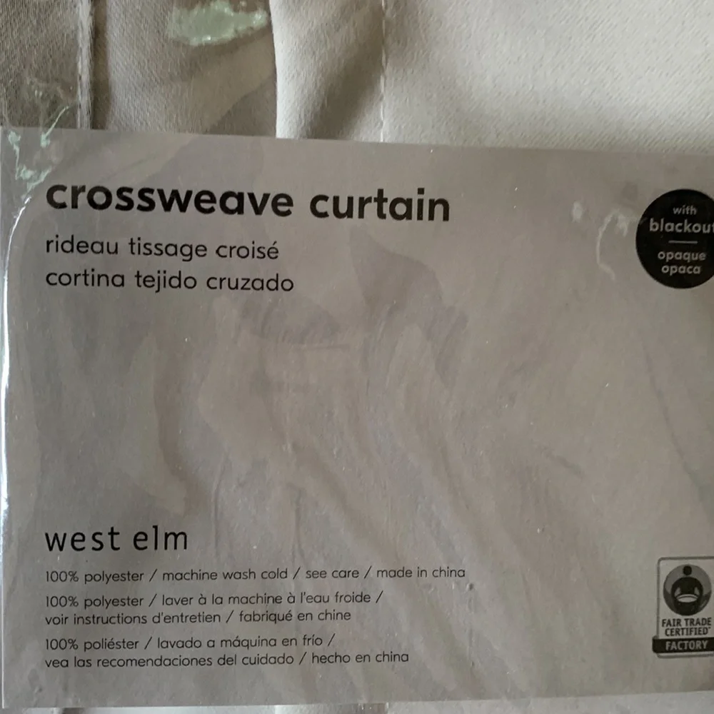 Pair of west elm cross weave curtains, never used